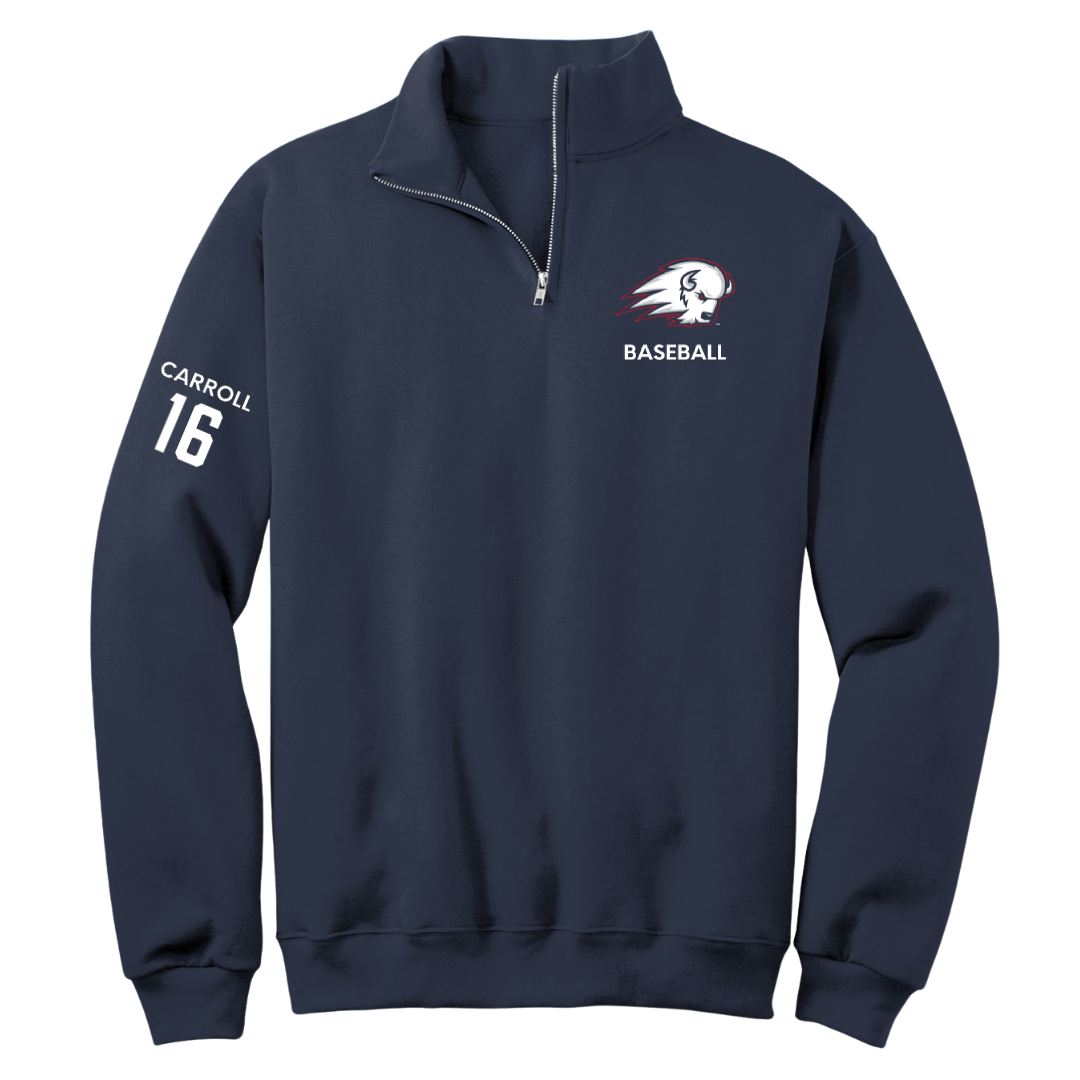 Utah Tech University Baseball Navy Quarter-Zip - #16 Jace Carroll