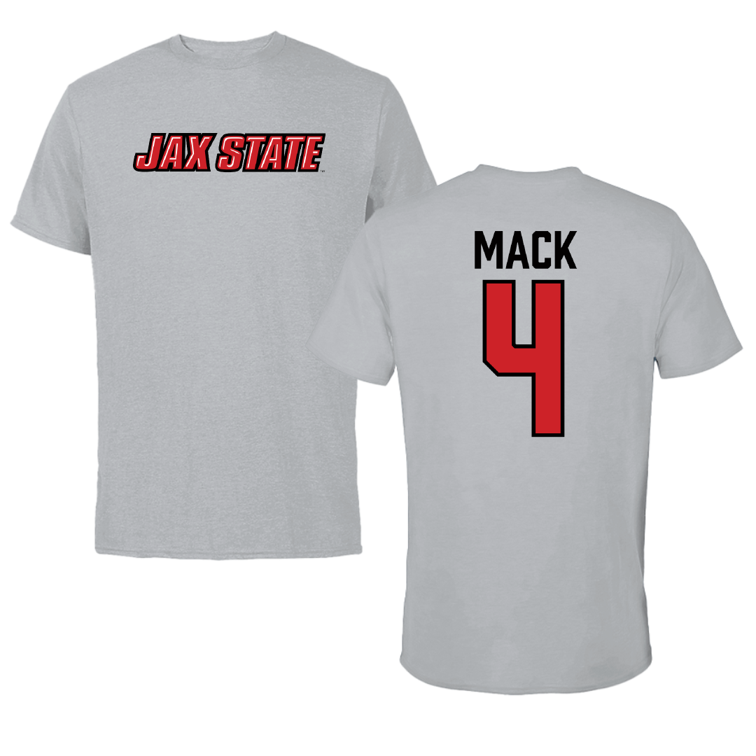 Jacksonville State University Football Sport Gray Tee - #4 Jabari Mack