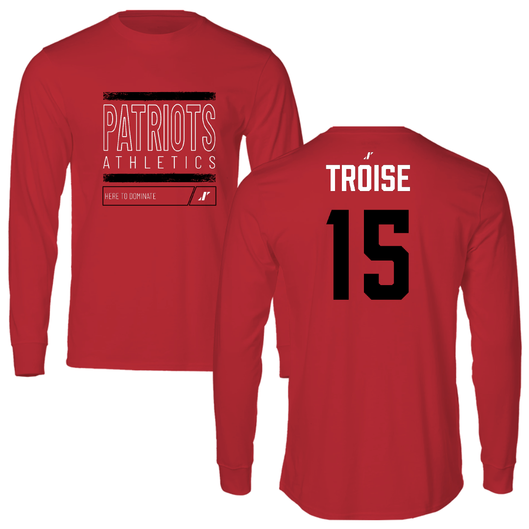 Dallas Baptist University Ice Hockey (M) Red Dominate Performance Long Sleeve - #15 Brenden Troise