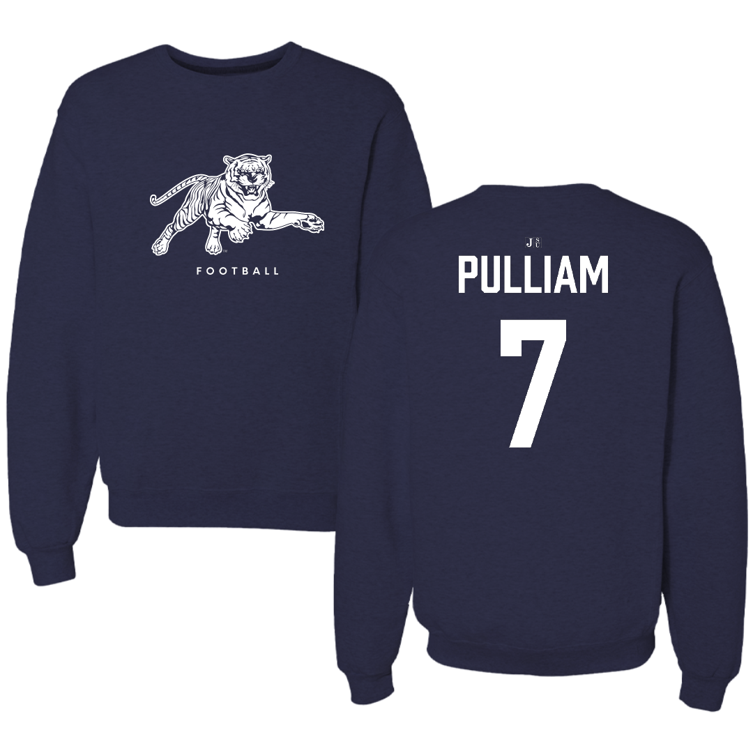 Jackson State University Football Navy Crewneck - #7 Reid Pulliam