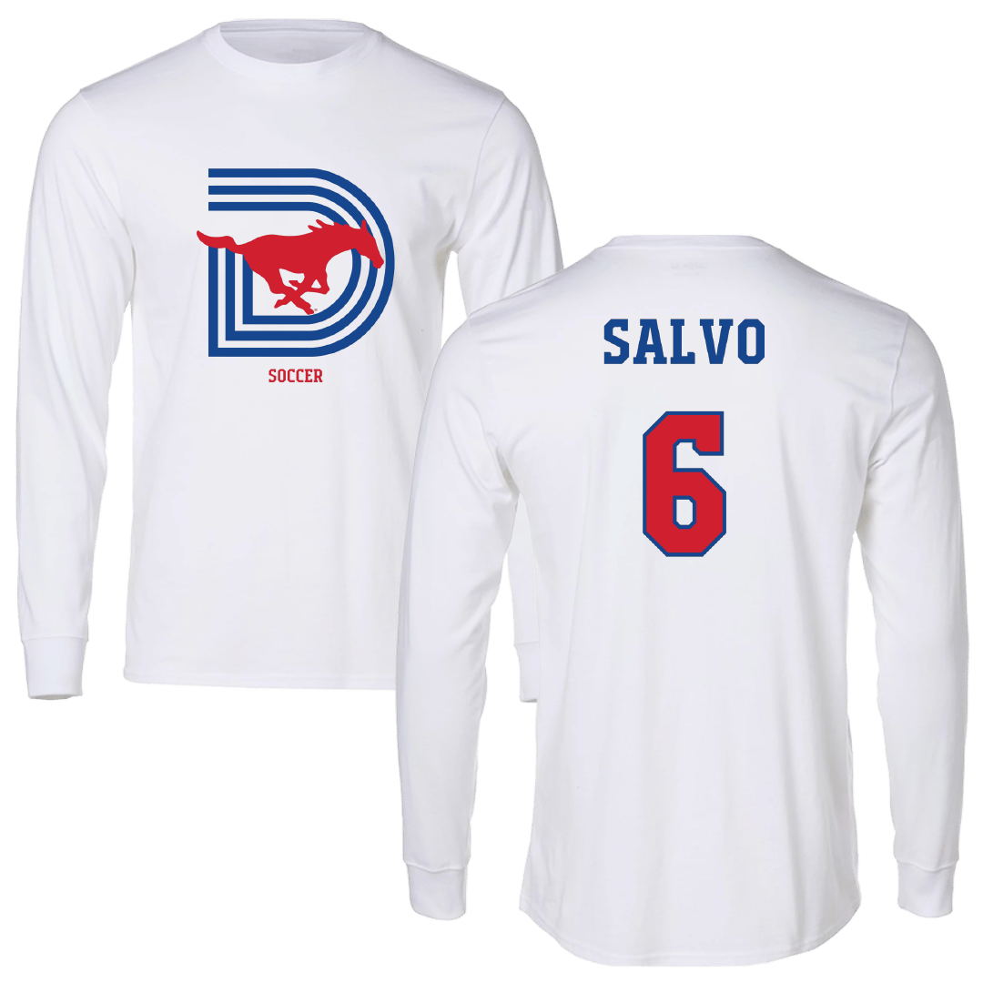 Southern Methodist University Soccer (M) White Long Sleeve - #6 Alex Salvo