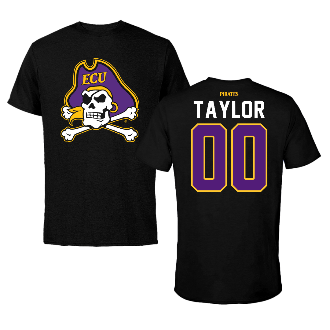 East Carolina University Soccer Black Performance Tee - #00 Kayce Taylor