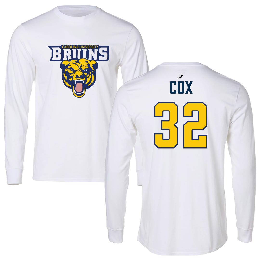 Carolina University Soccer (M) White Long Sleeve - #32 Joseph Cox