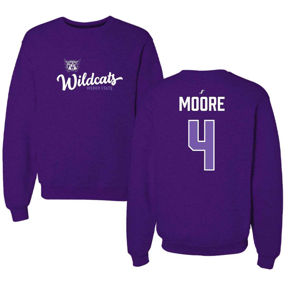 Weber State University Basketball Purple General Crewneck - #4 Anthony Moore