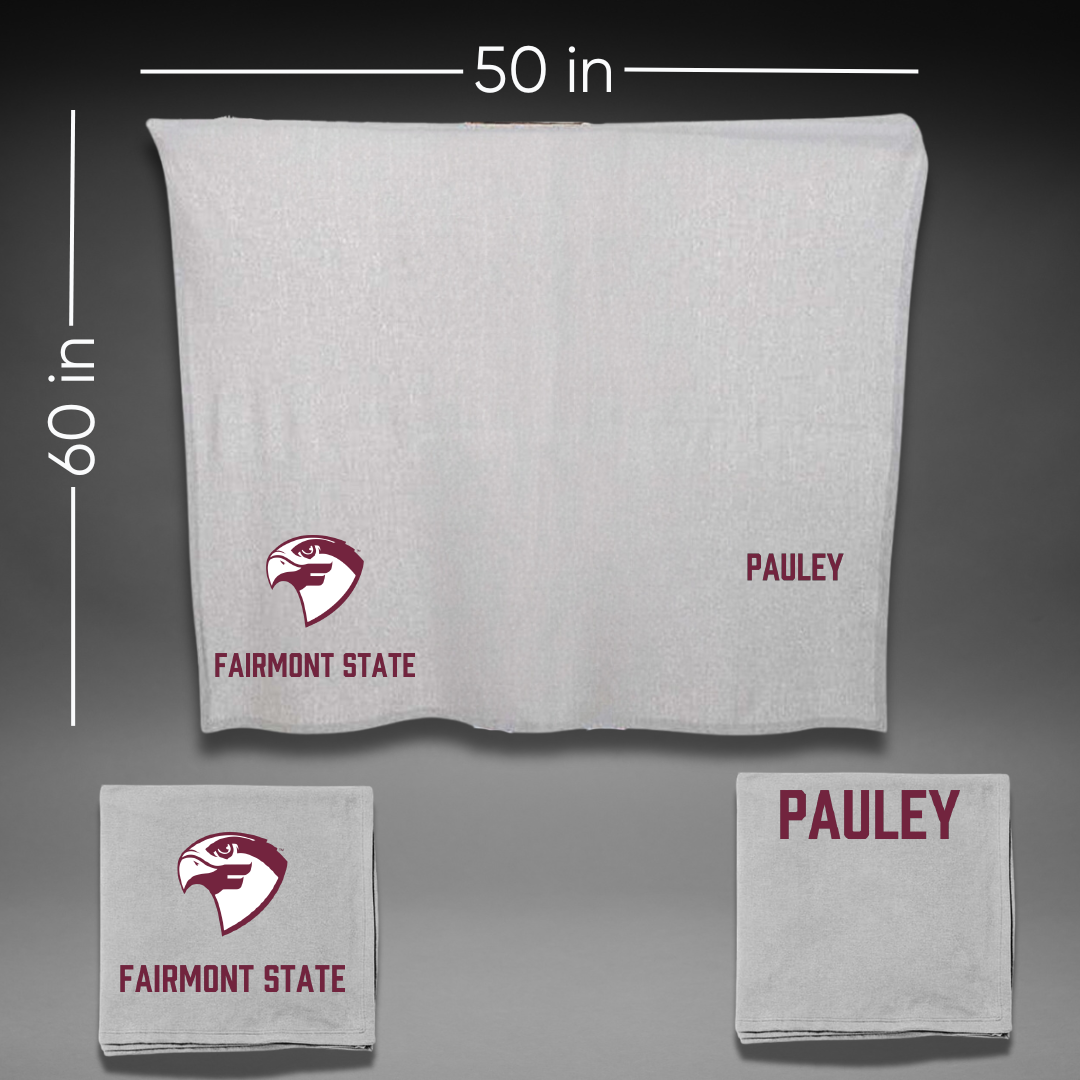 Fairmont State University Wrestling Gray Blanket - Carter Pauley