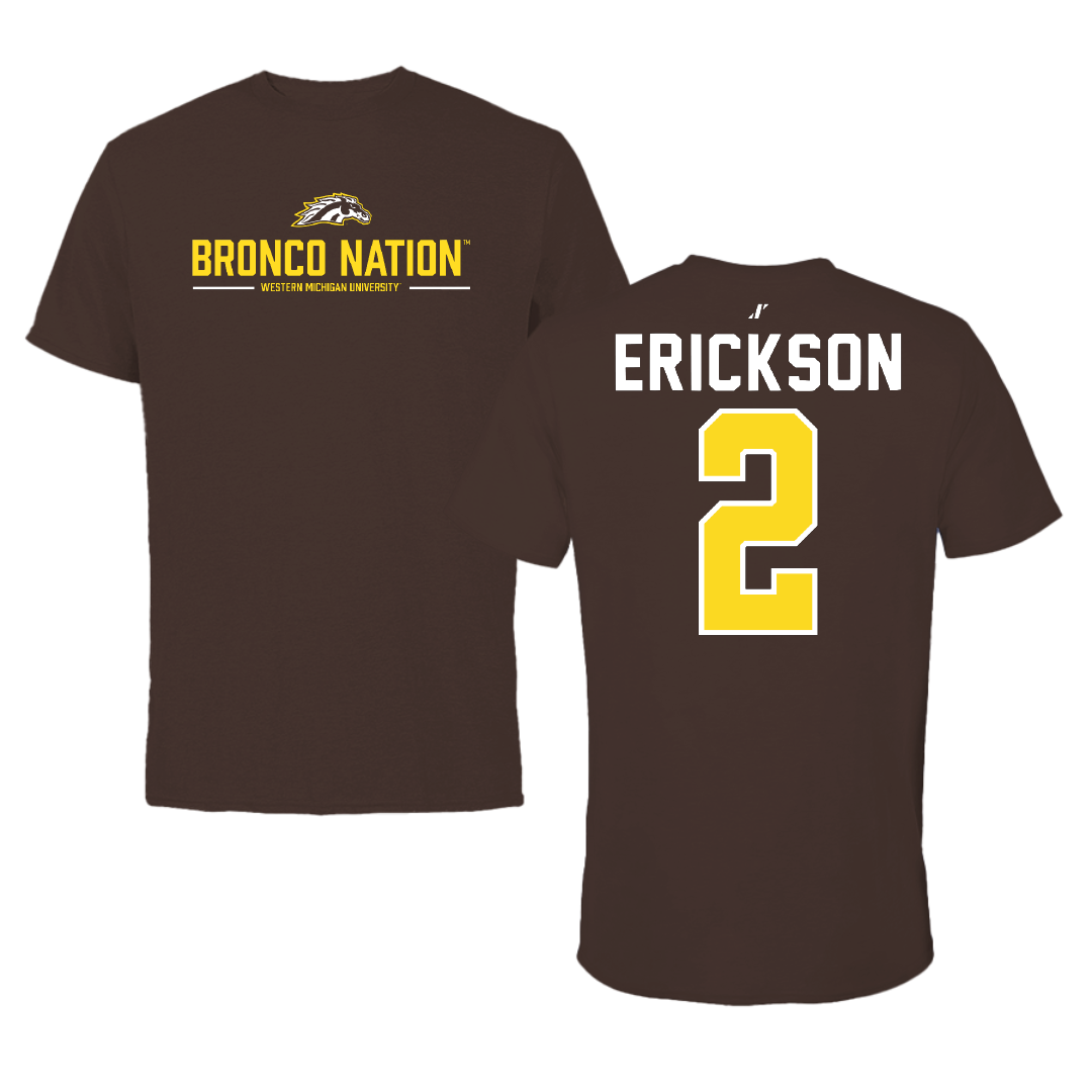 Western Michigan University Volleyball Brown General Tee - #2 Elana Erickson