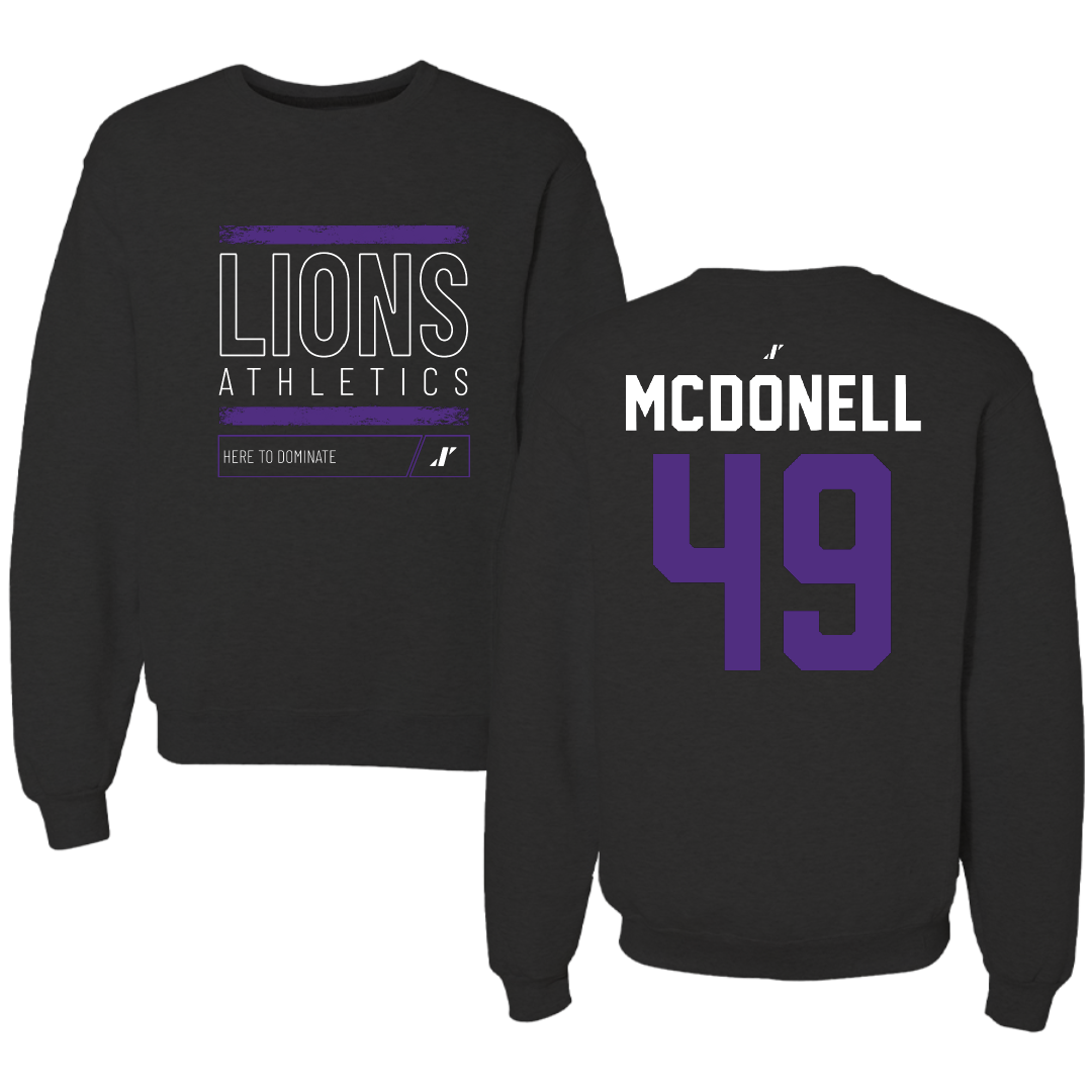 Nelson University Baseball Black Dominate Crewneck - #49 Trinidad McDonell