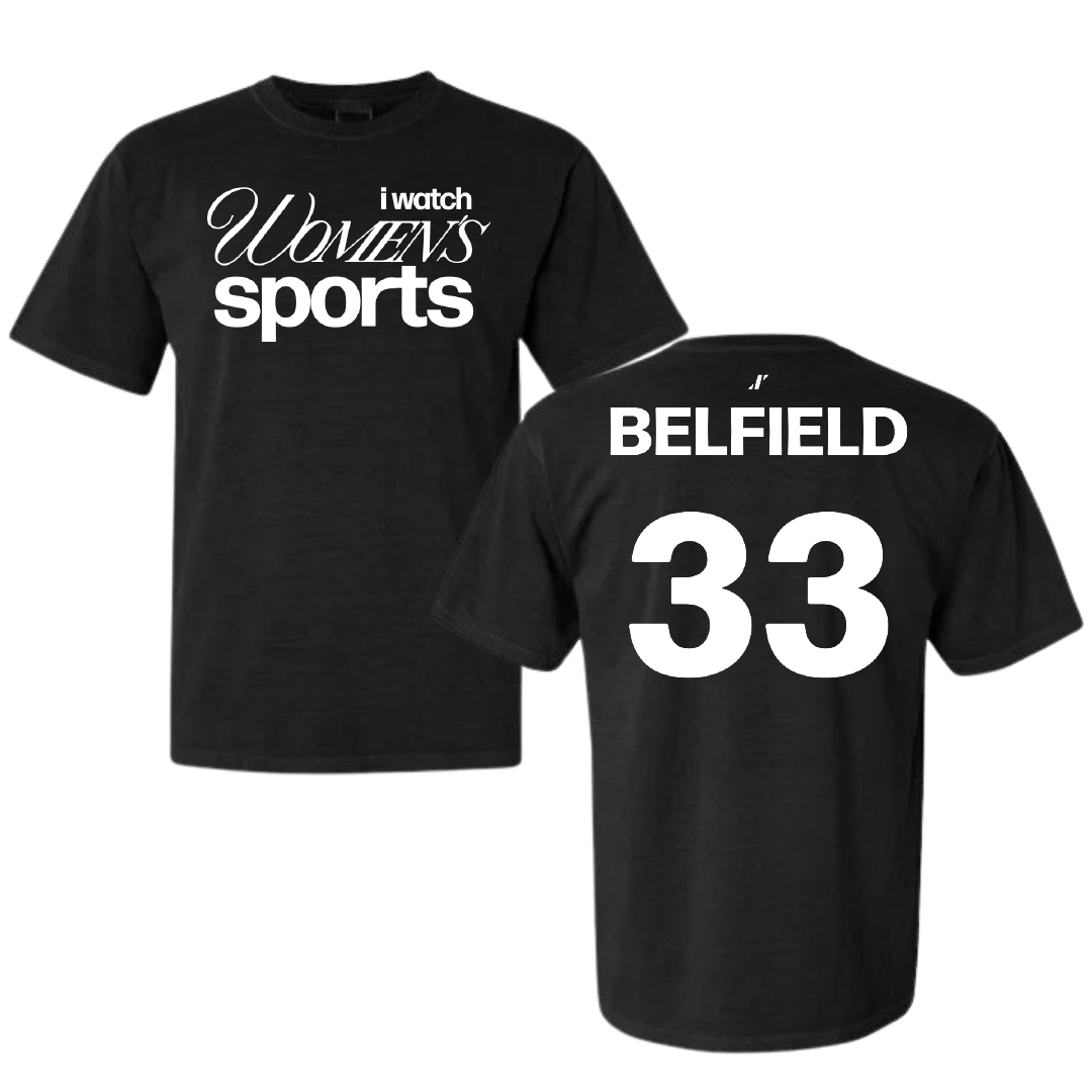 Lipscomb University Softball Black WHM Comfort Colors Tee - #33 Kaylyn Belfield