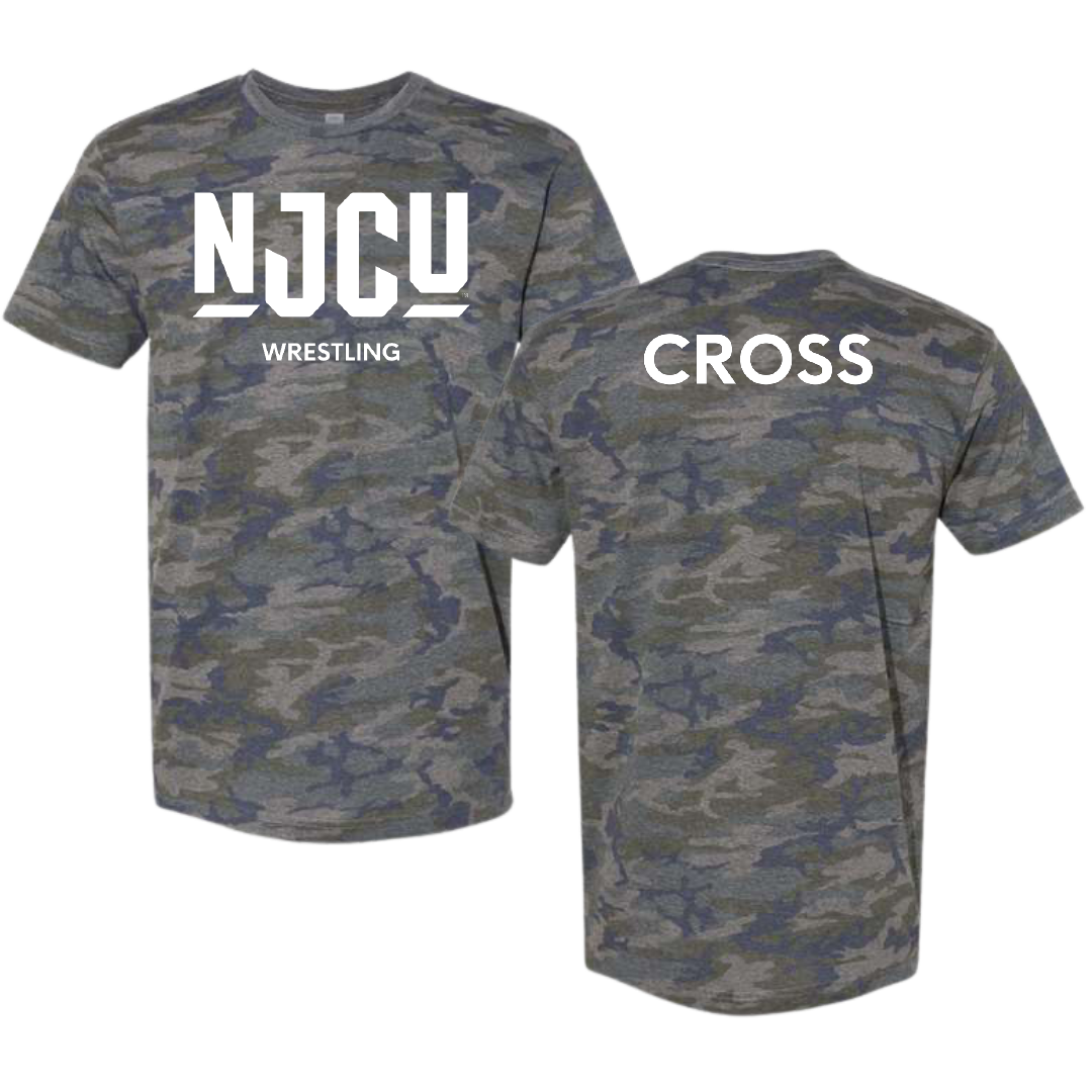 New Jersey City University Wrestling (M) Vintage Camo Tee - Michael Cross
