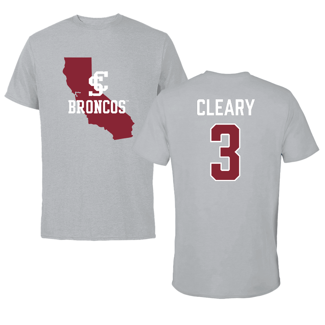 Santa Clara University Baseball Sport Gray State Tee - #3 Ben Cleary