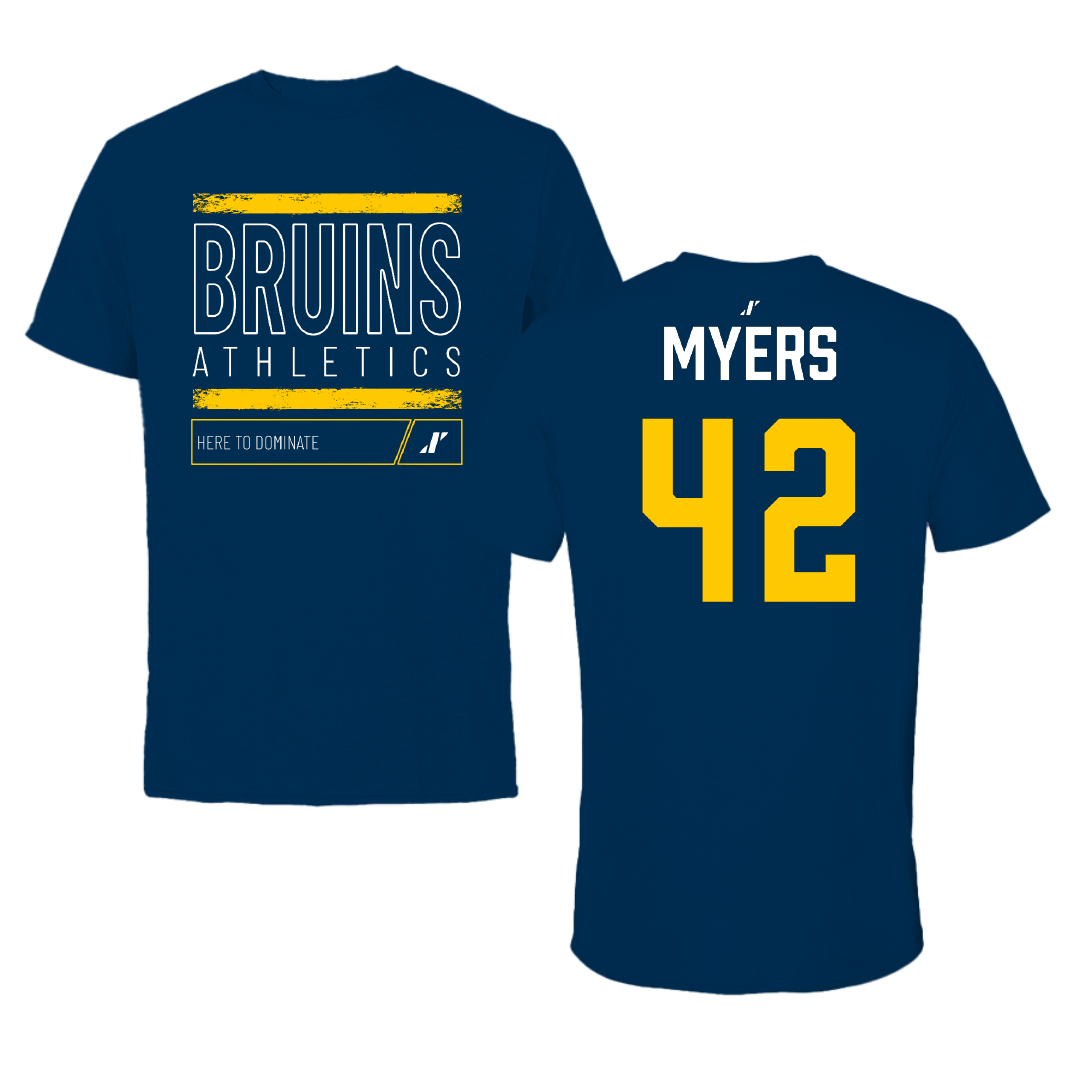 Carolina University Baseball Navy Dominate Performance Tee - #42 Jacob Myers