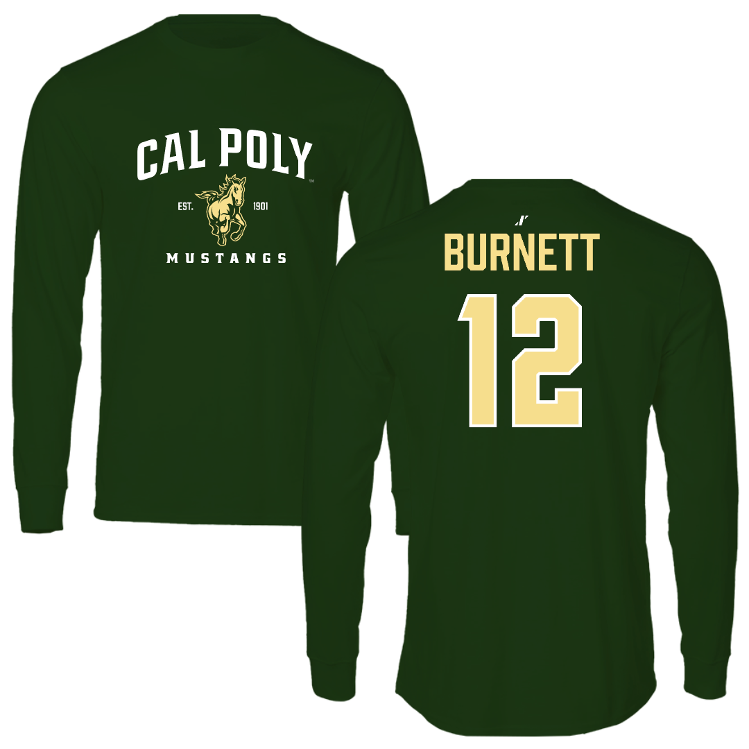 Cal Poly Football Forest Green General Long Sleeve - #12 Gage Burnett