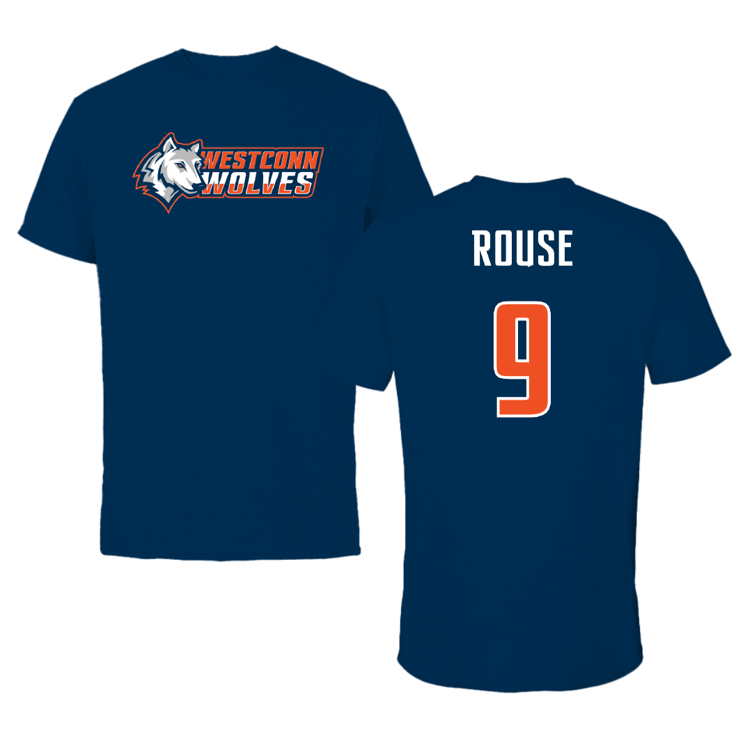 Western Connecticut State University Football Navy Performance Tee - #9 Tyler Rouse