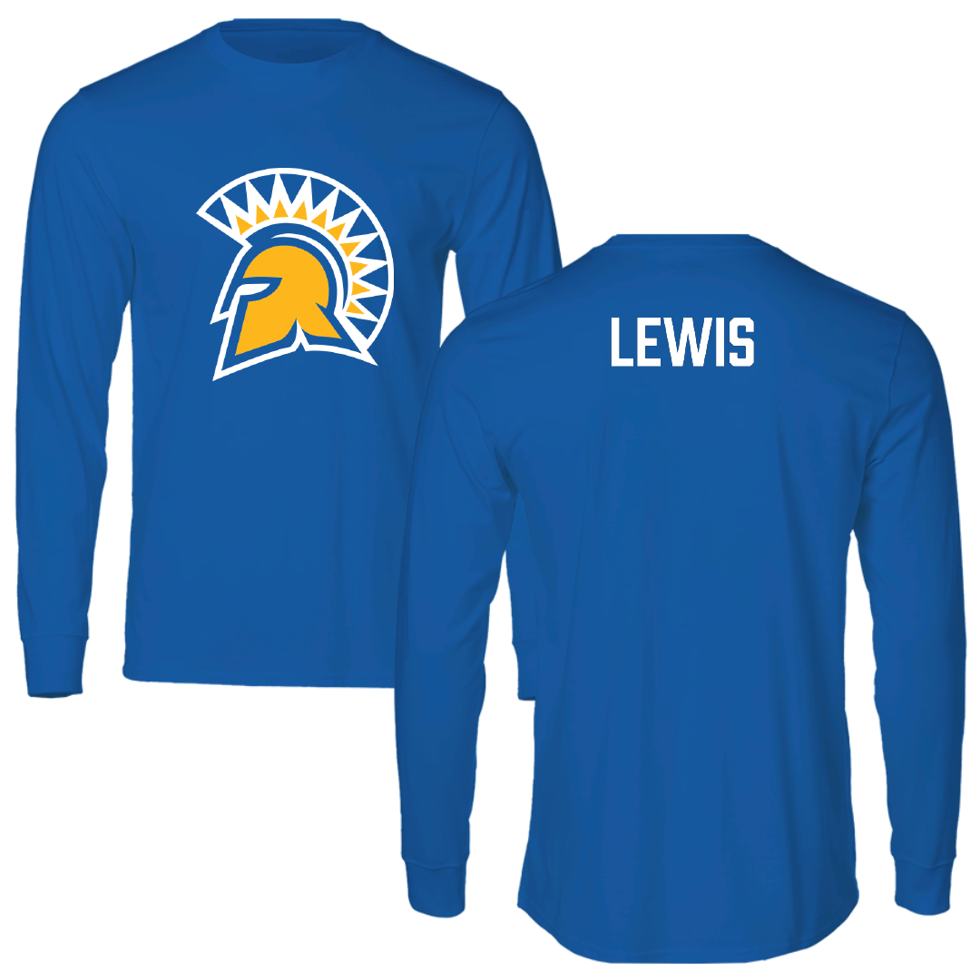 San Jose State University Football Blue Performance Long Sleeve - Nate Lewis