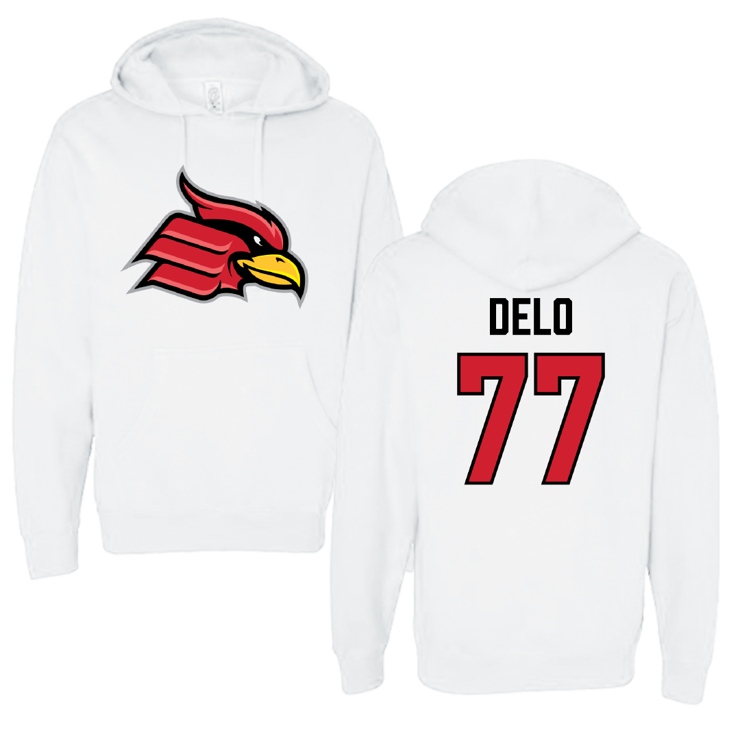 Wheeling University Soccer (M) White Hoodie - #77 Daniel Delo
