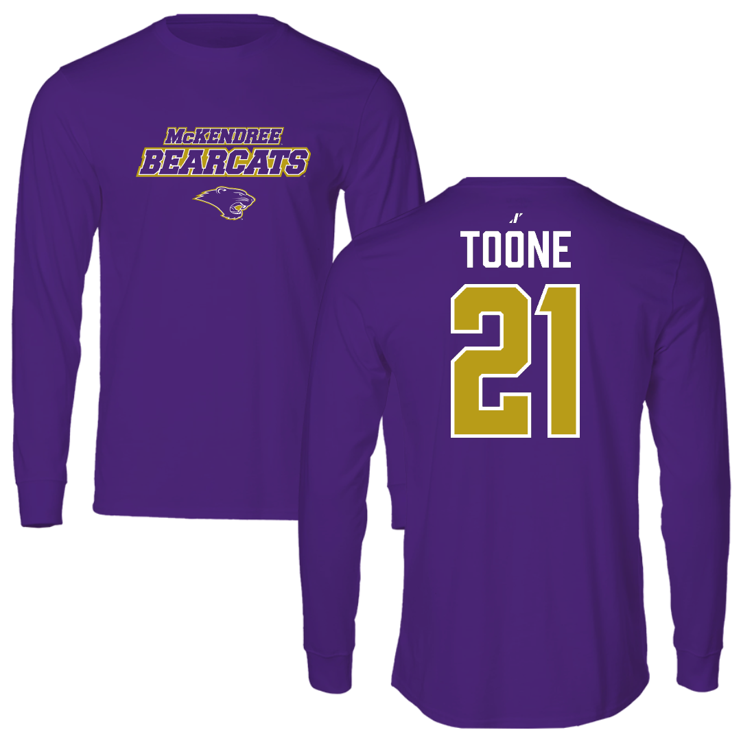 McKendree University Baseball Purple General Performance Long Sleeve - #21 Harrison Toone
