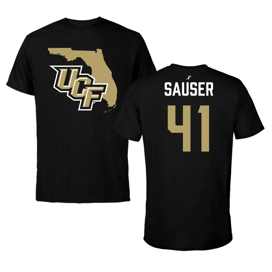 University of Central Florida Baseball Black State Tee - #41 Matthew Sauser