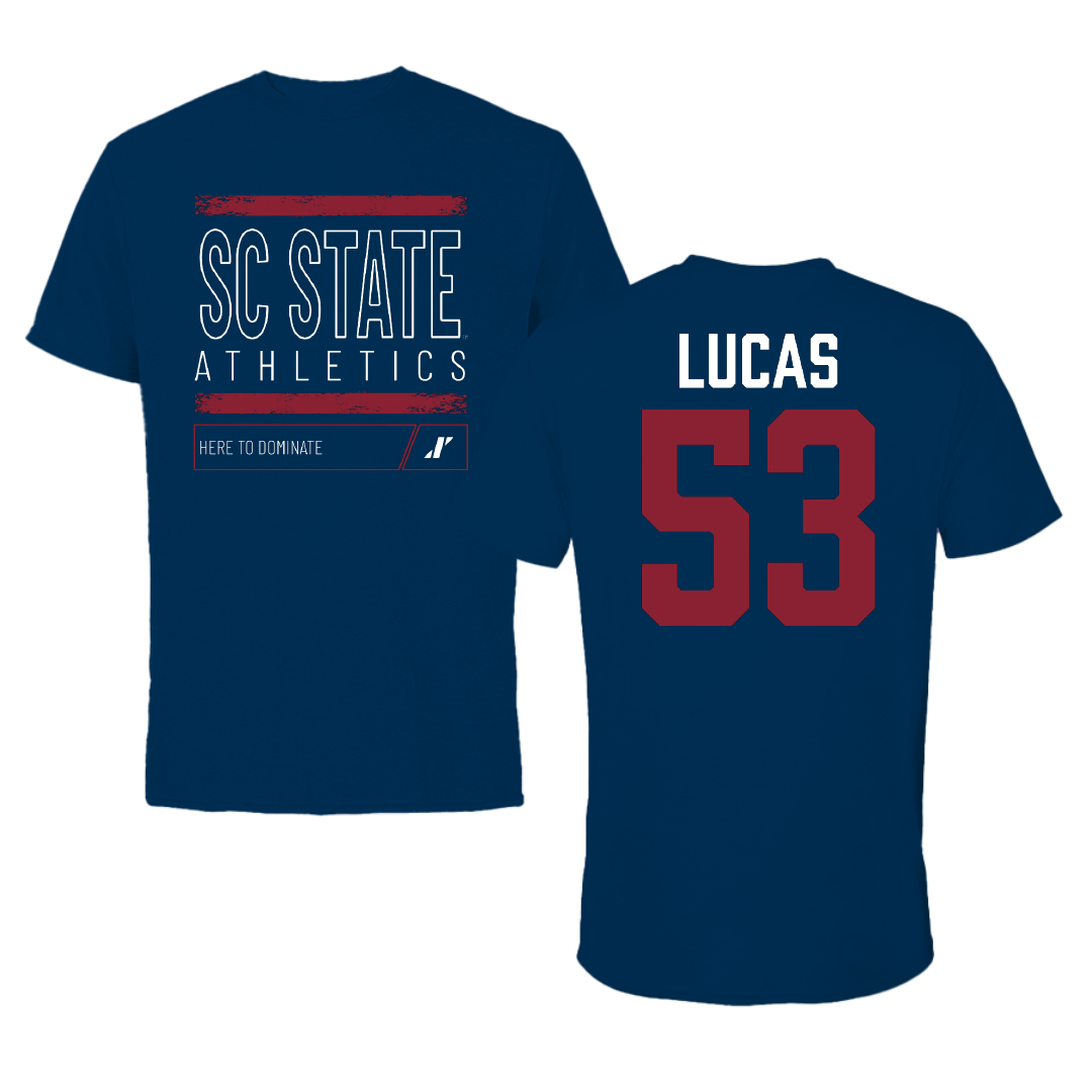 South Carolina State University Football Navy Dominate Performance Tee - #53 Konner Lucas