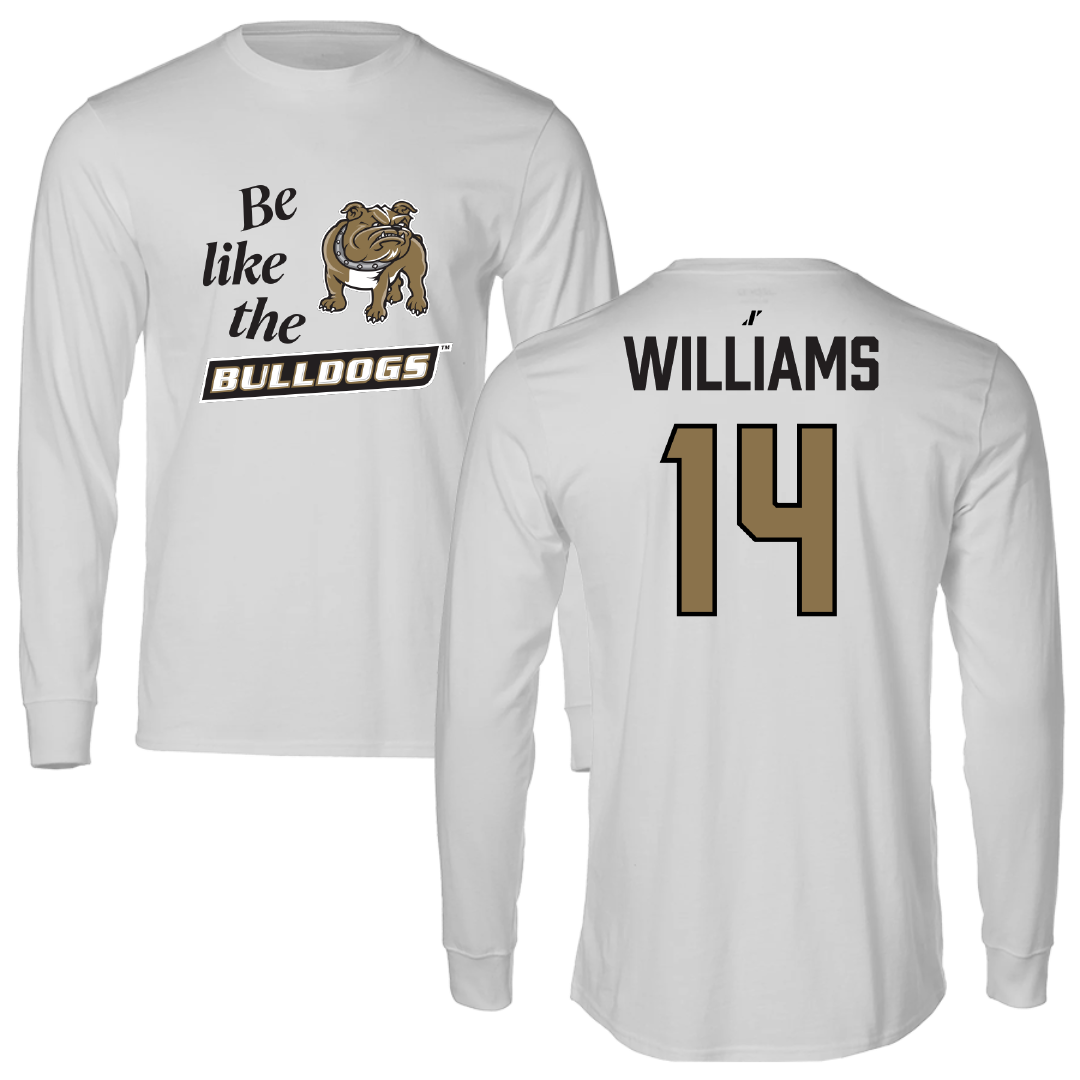 Bryant University Football Light Gray Be Like Us Performance Long Sleeve - #14 Ryan Williams