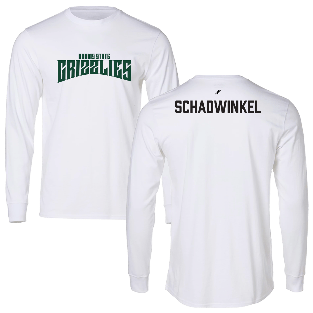 Adams State University Wrestling (M) White Classic Long Sleeve - Caden Schadwinkel