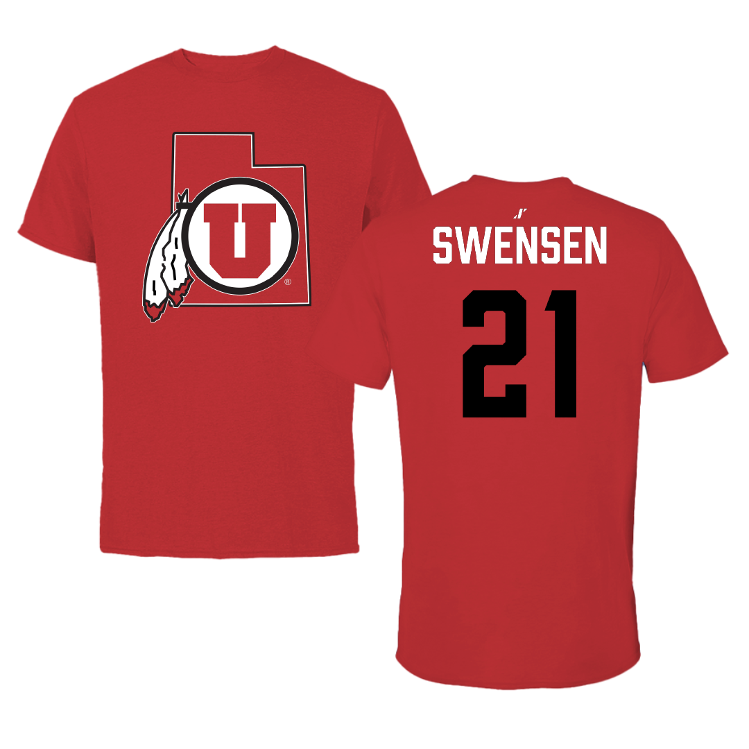 University of Utah Soccer (W) Red State Performance Tee - #21 Ali Swensen