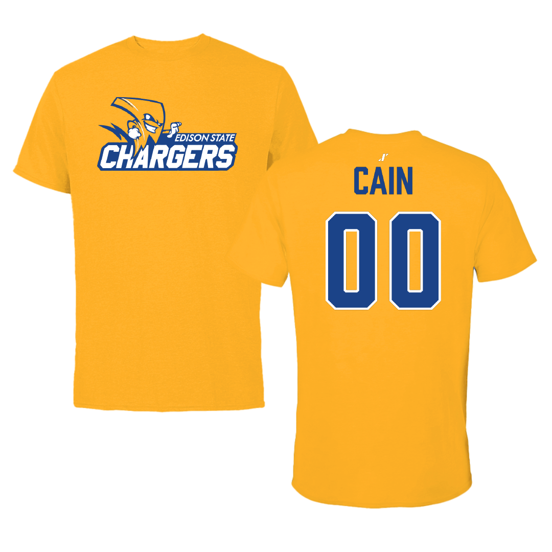 Edison State Community College Softball Gold Tee - #00 Jalyn Cain