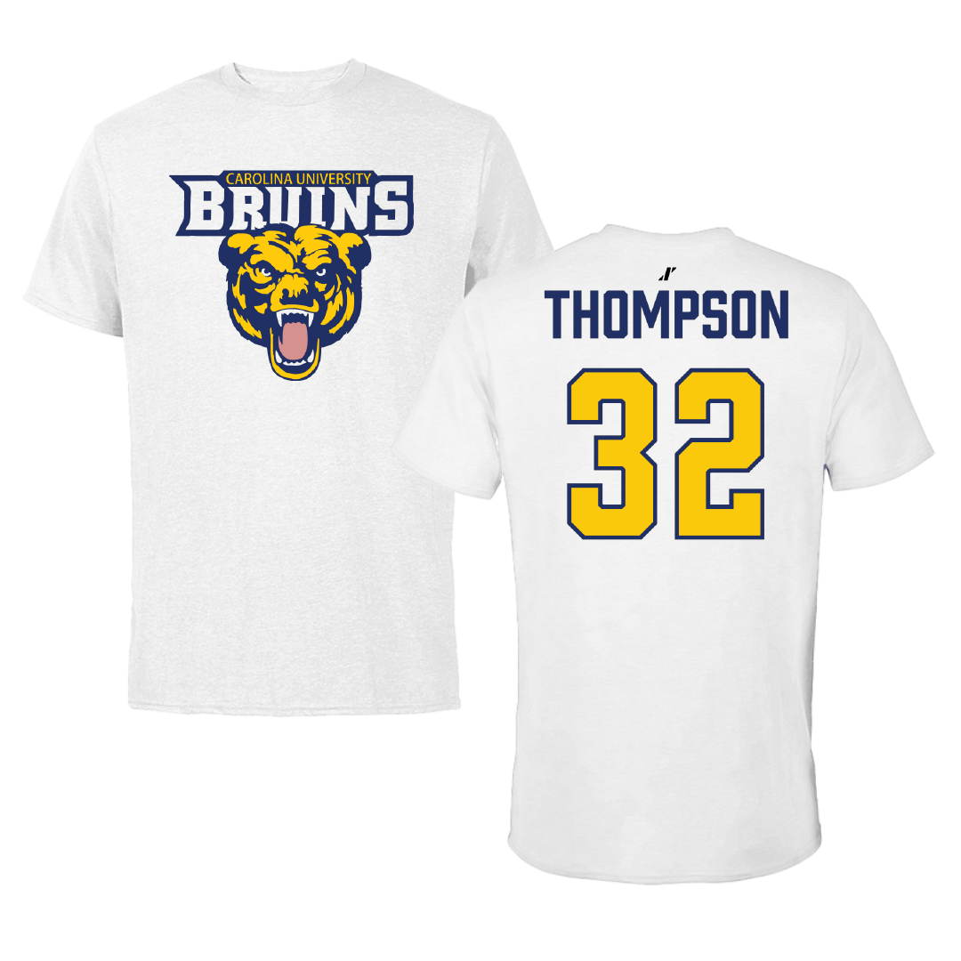 Carolina University Basketball White Performance Tee - #32 Jordan Thompson