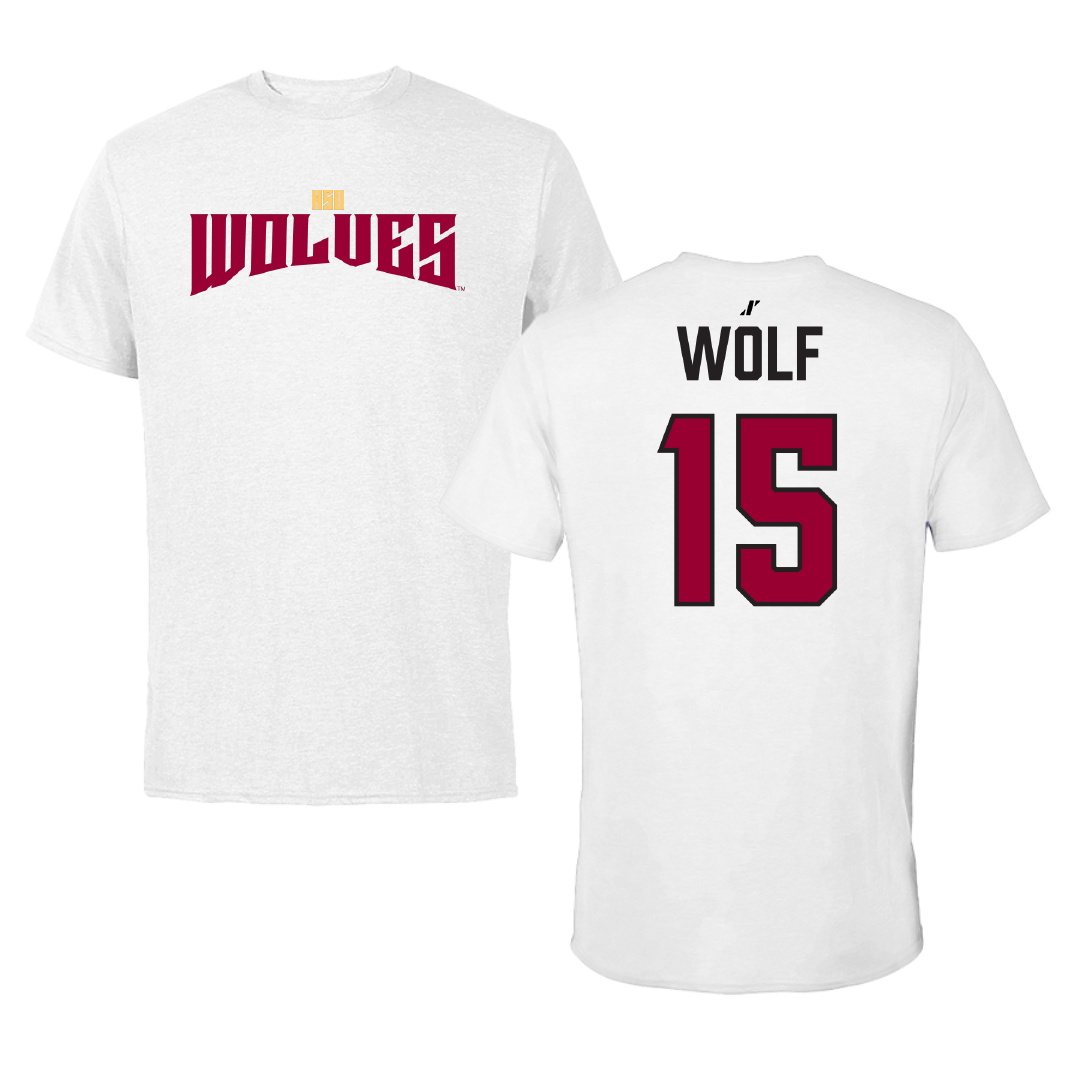 Northern State University Softball White Classic Tee - #15 Brooke Wolf