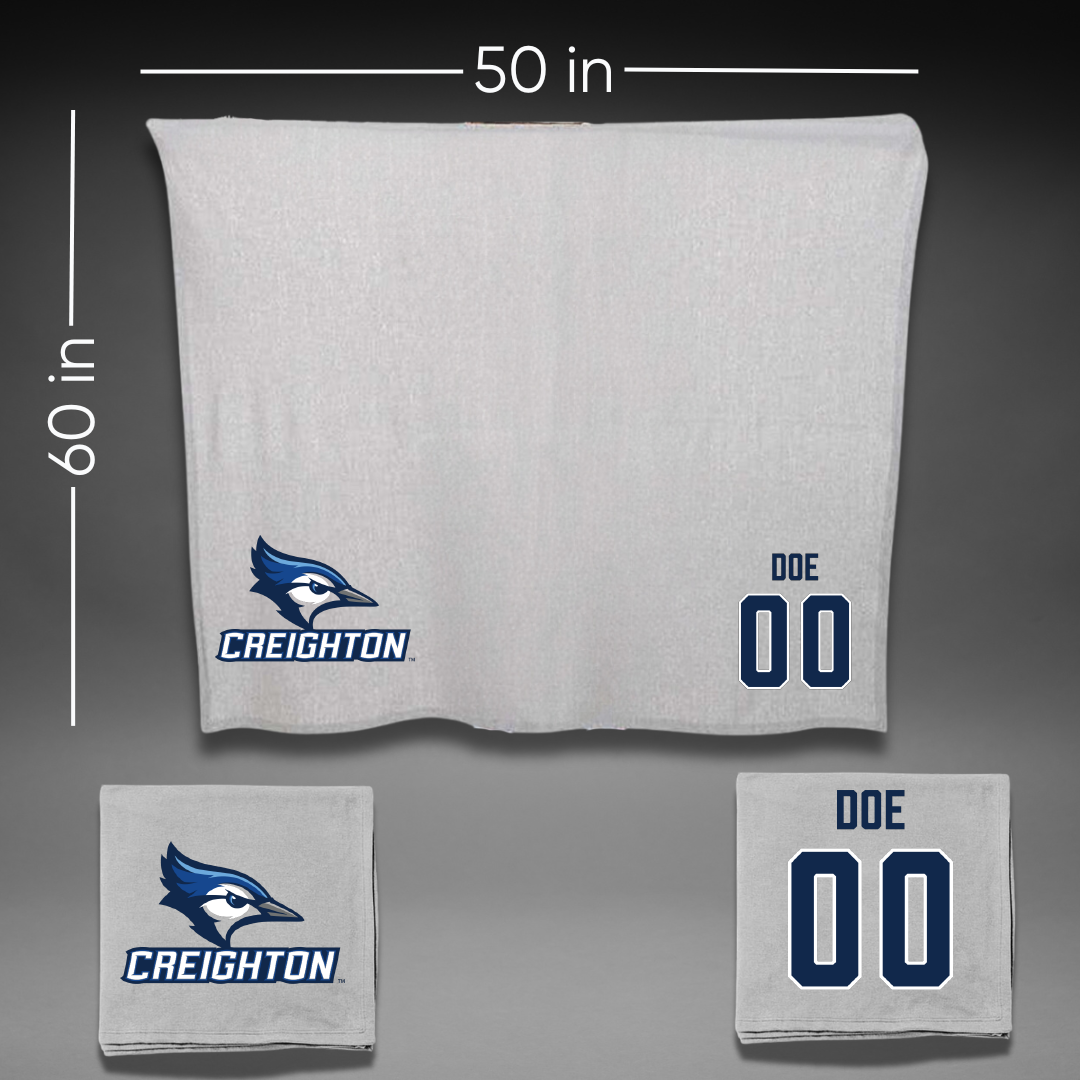 Creighton University Soccer (W) Gray Blanket - #00 Doe Doe