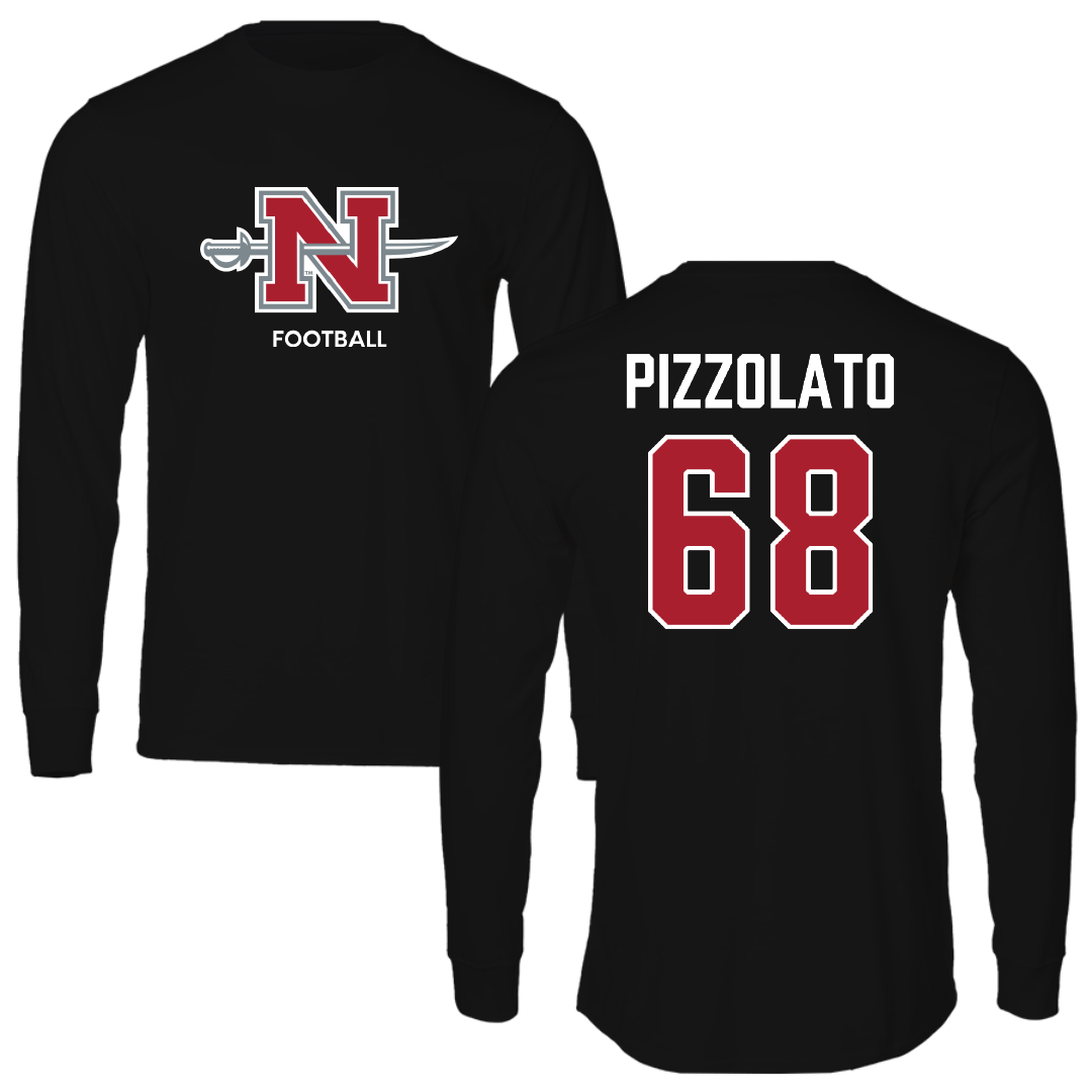 Nicholls State University Football Black Mascot Performance Long Sleeve - #68 Robbie Pizzolato