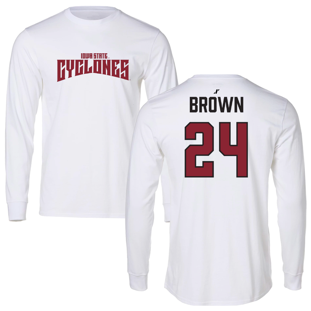 Iowa State University Basketball (W) White Classic Long Sleeve - #24 Addy Brown