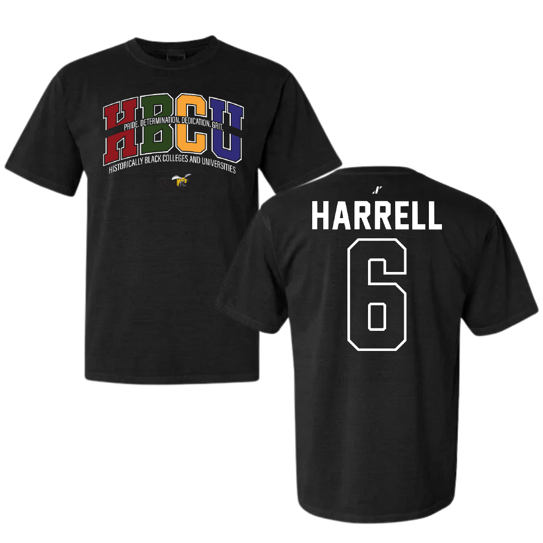 Alabama State University Football Black HBCU Comfort Colors Tee - #6 Ajai Harrell