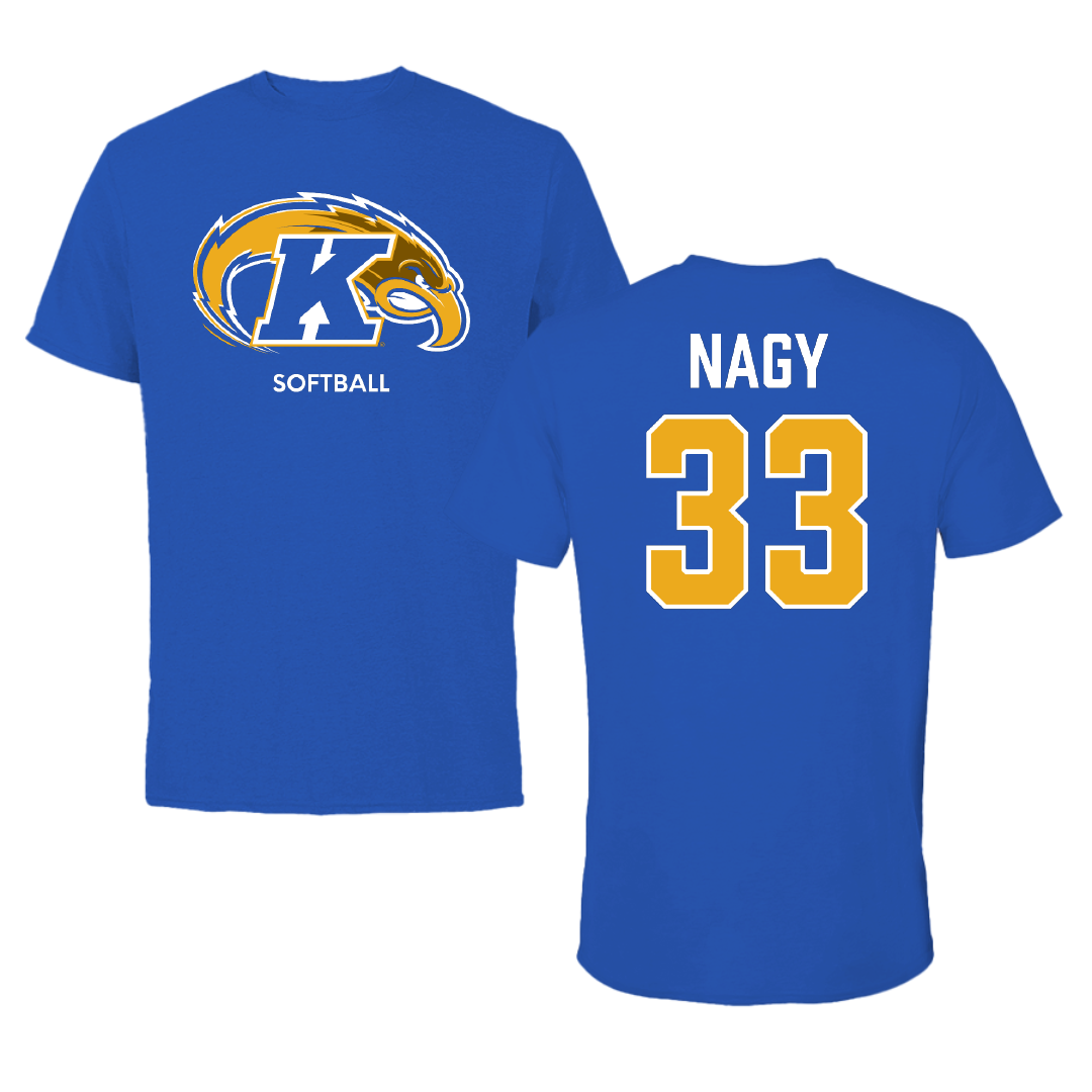 Kent State University Softball Blue Tee - #33 Delaney Nagy