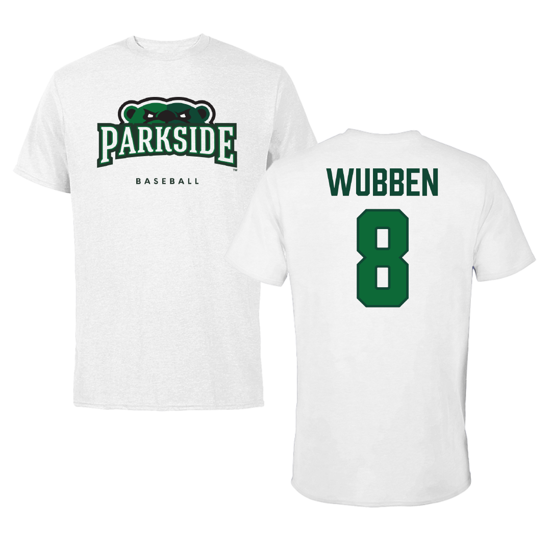 University of Wisconsin-Parkside Baseball White Tee - #8 John Wubben