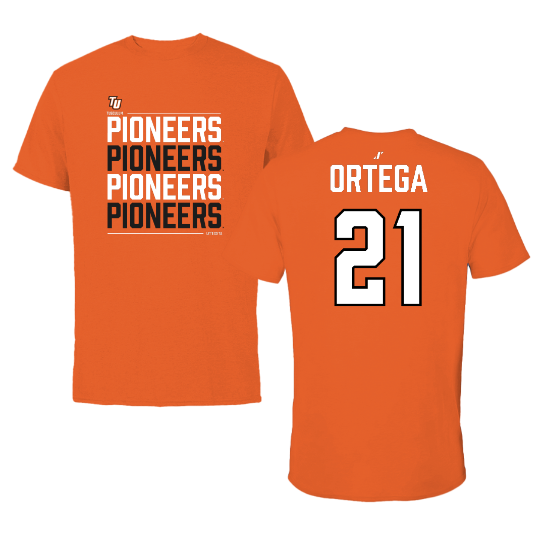 Tusculum University Baseball Orange General Performance Tee - #21 Ryan Ortega
