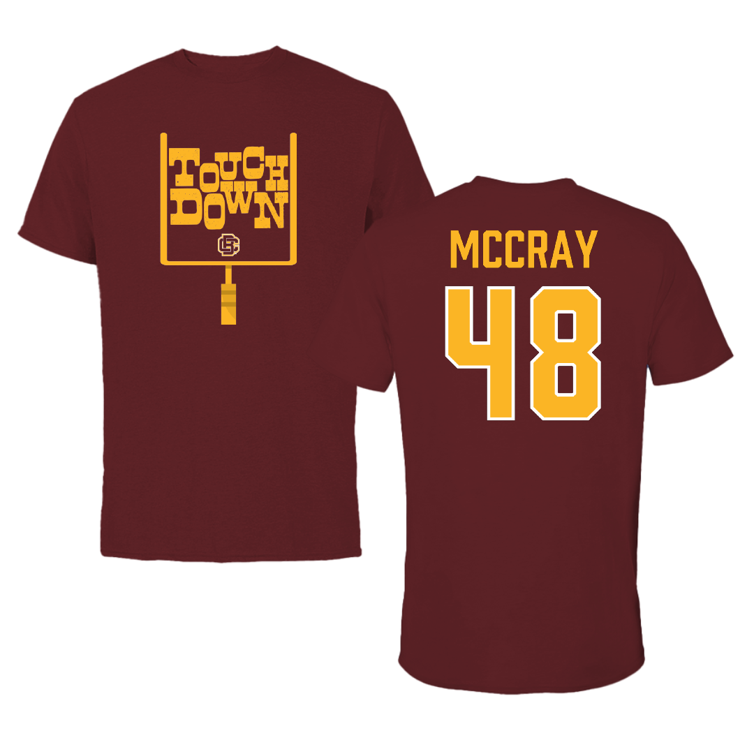 Bethune-Cookman University Football Maroon Touchdown Tee - #48 Donnell McCray
