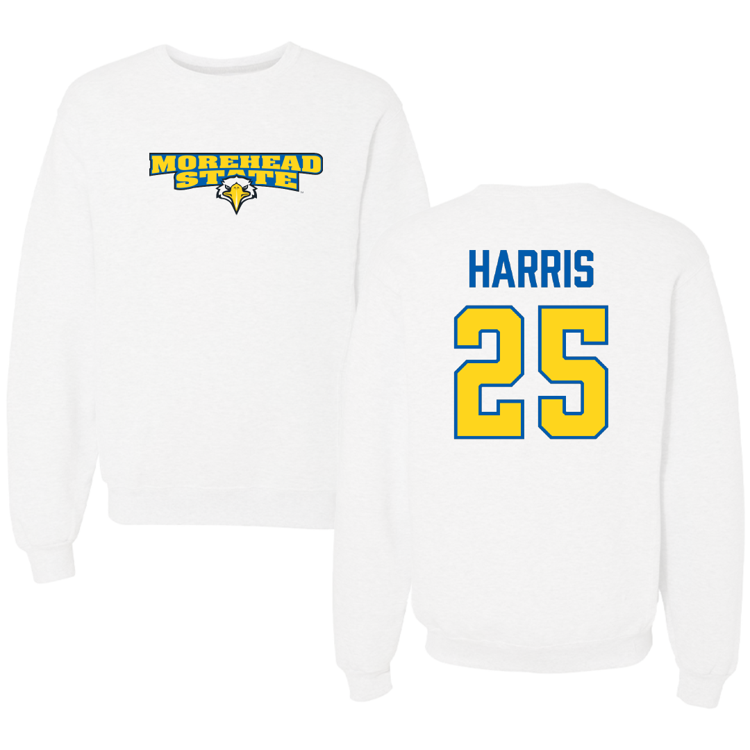 Morehead State University Softball White Crewneck - #25 Allicen Harris