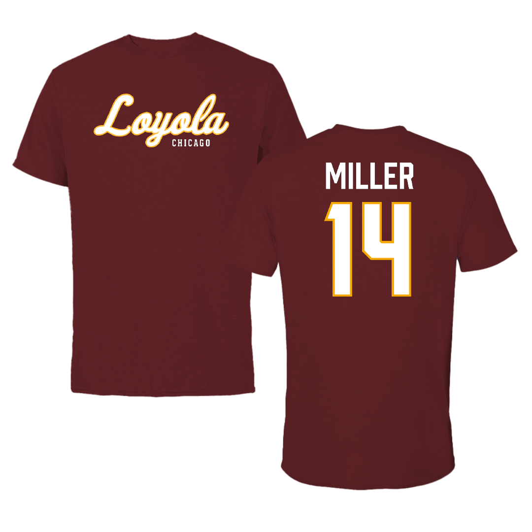 Loyola University-Chicago Softball Maroon Loyola Performance Tee - #14 Evelyn Miller