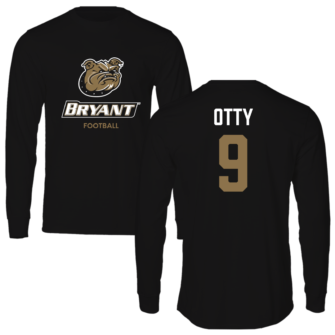 Bryant University Football Black Performance Long Sleeve - #9 Michael Otty