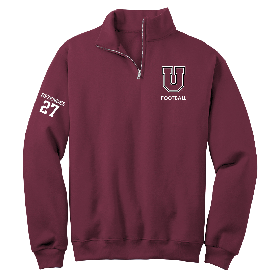 Union College Football Maroon Quarter-Zip - #27 Trey Rezendes