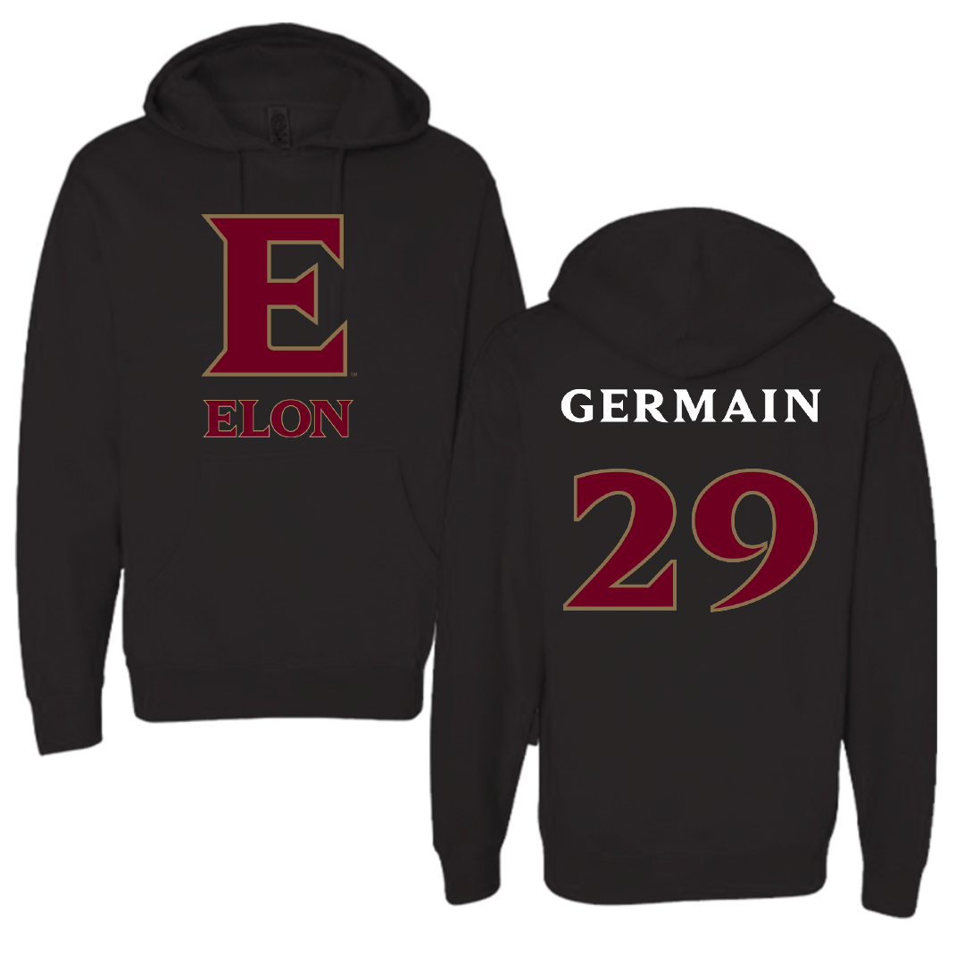 Elon University Football Black Hoodie - #29 Nick Germain