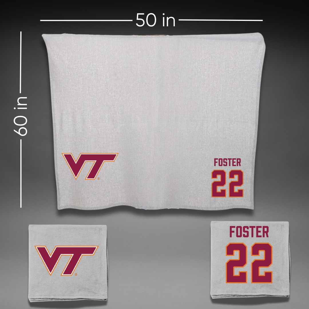 Virginia Tech Softball Gray Blanket - #22 Addison Foster