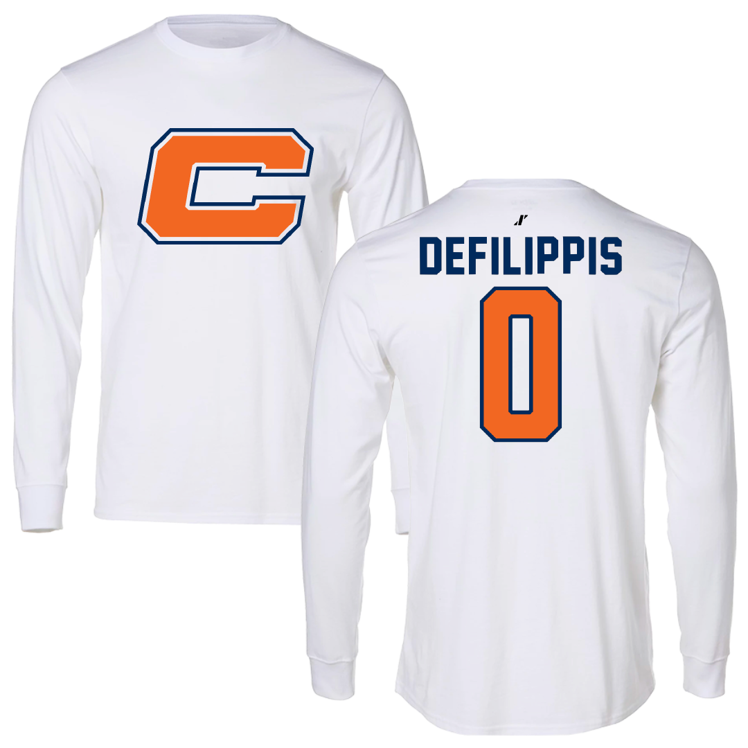 Carroll University Lacrosse White Performance Long Sleeve - #0 Anthony Defilippis