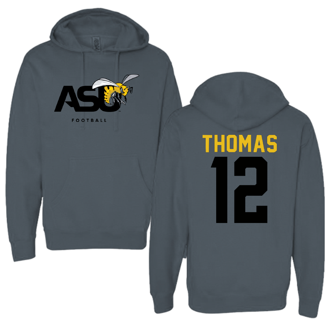 Alabama State University Flag Football Dark Gray Hoodie - #12 Harmonie Thomas