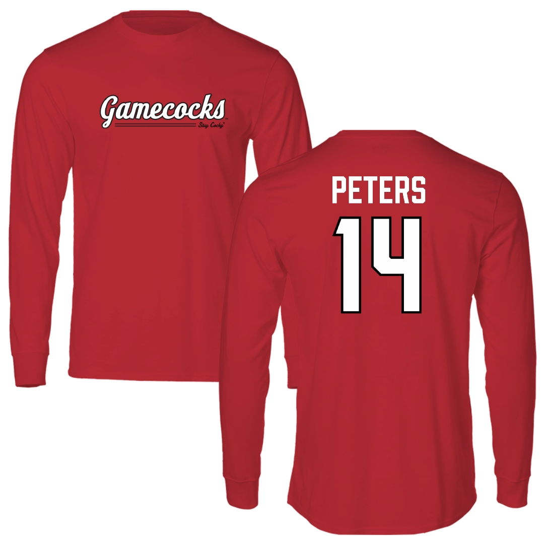 Jacksonville State University Softball Red General Long Sleeve - #14 Chaney Peters
