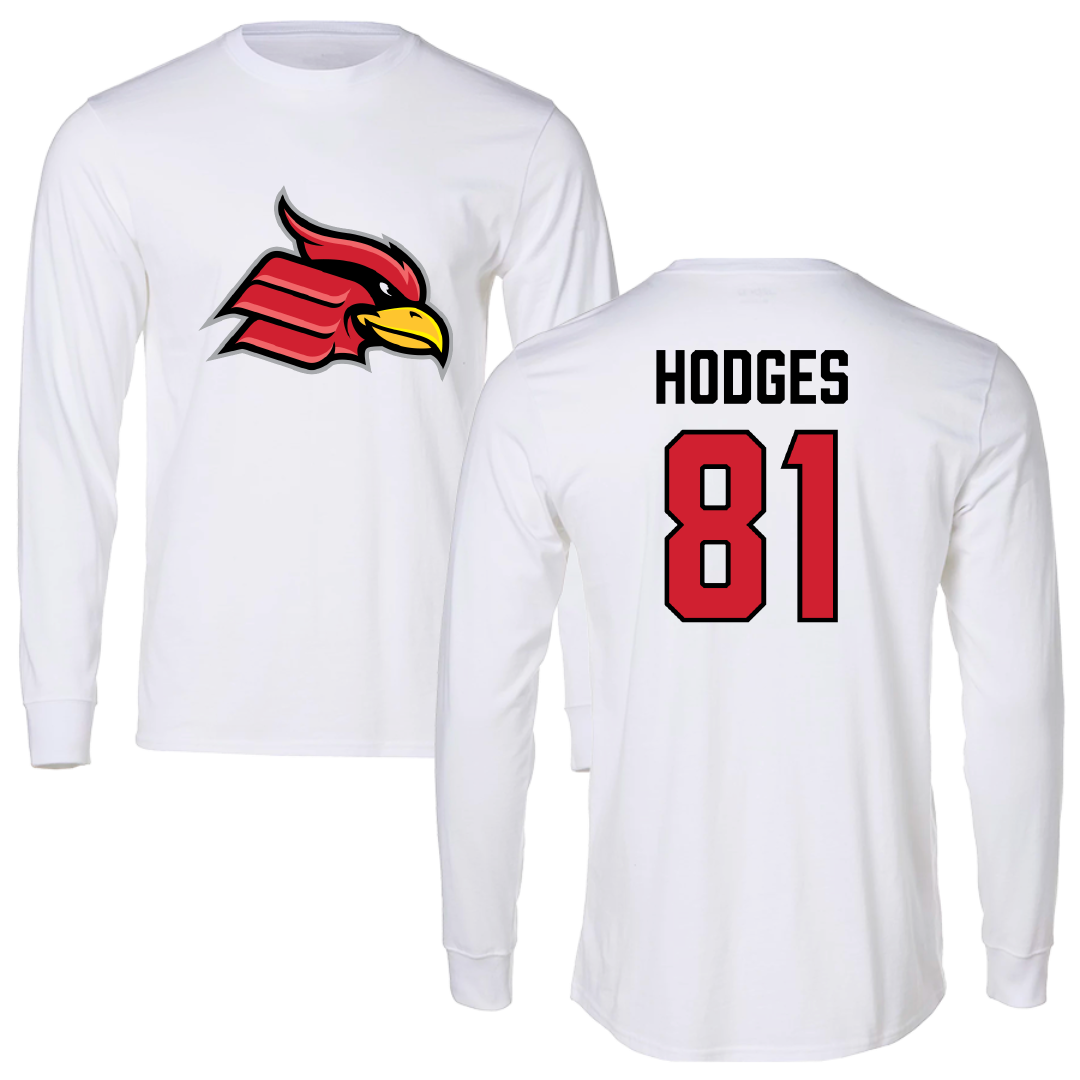 Wheeling University Football White Performance Long Sleeve - #81 Amari Hodges