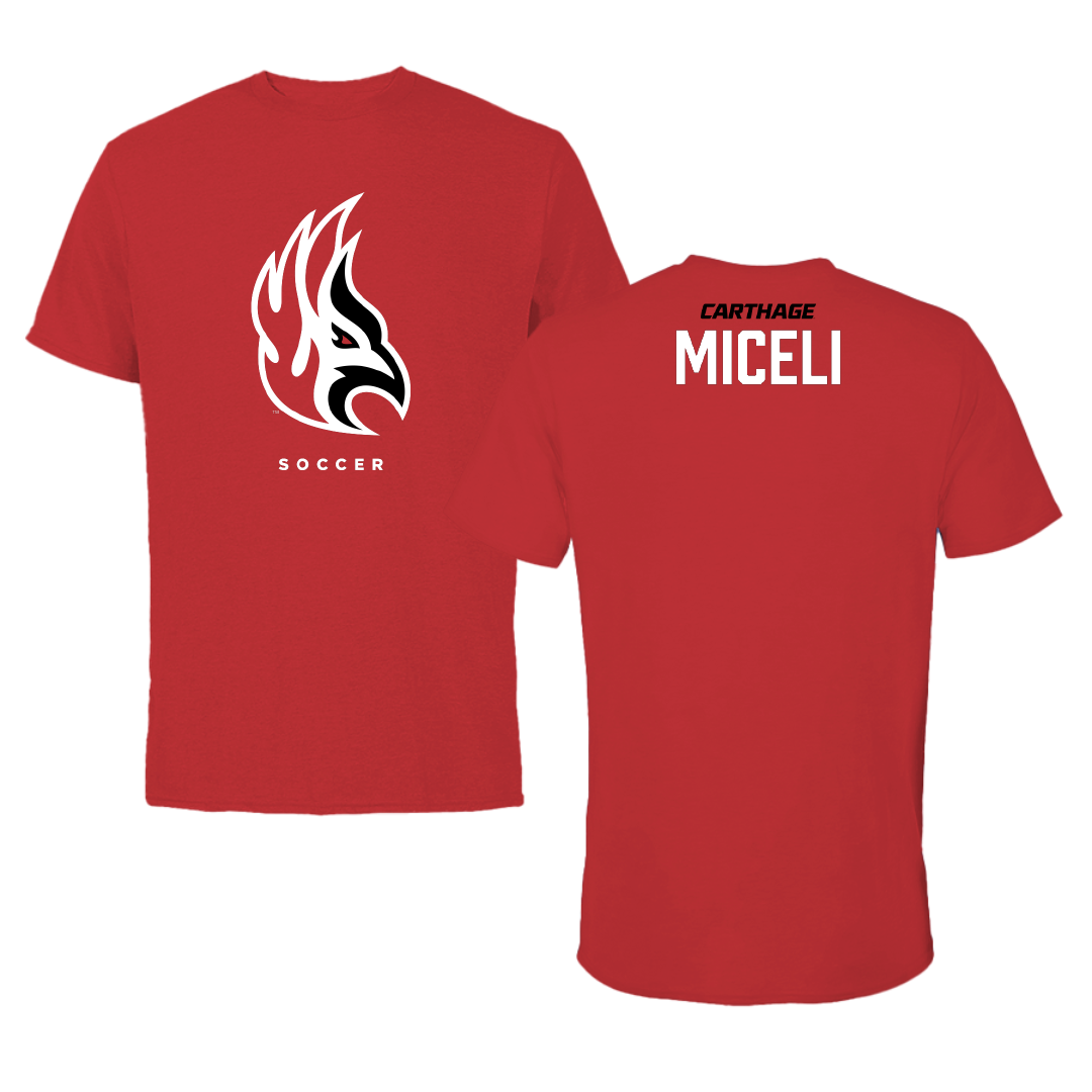 Carthage College Soccer Red Tee - Theron Miceli