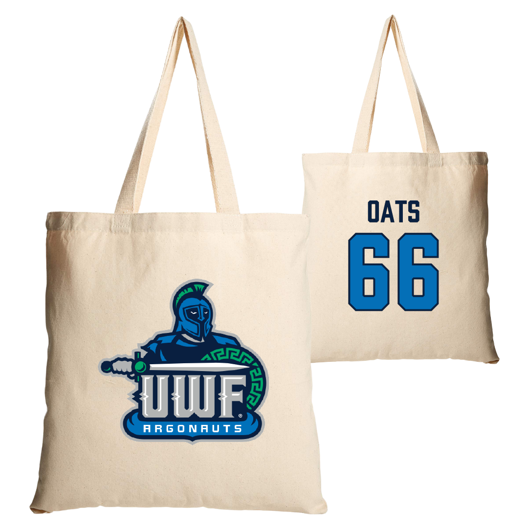 University of West Florida Football Tan Canvas Tote Bag - #66 Alex Oats