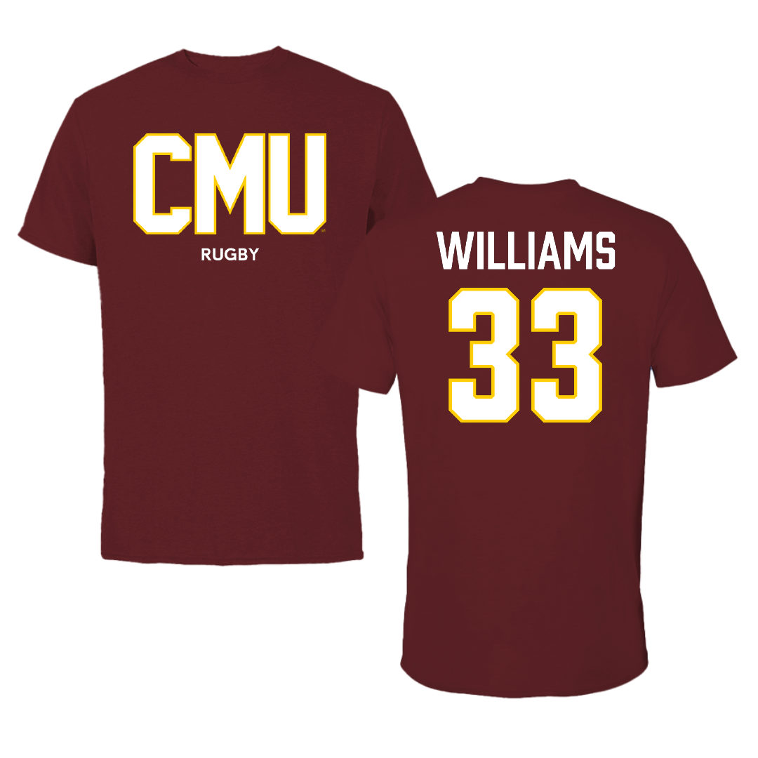 Colorado Mesa University Football Maroon Performance Tee - #33 Noah Williams