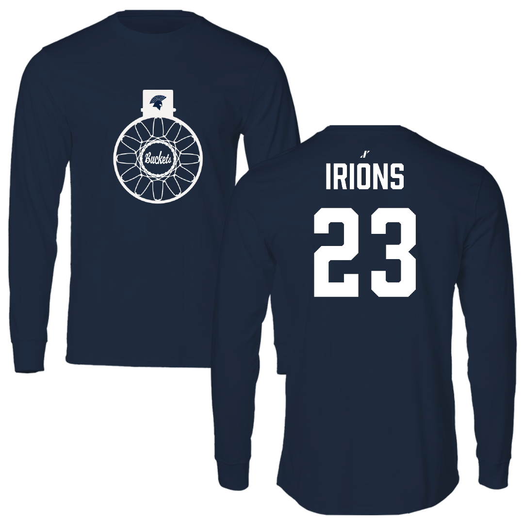 Missouri Baptist University Basketball (M) Navy Buckets Long Sleeve - #23 Carter Irions